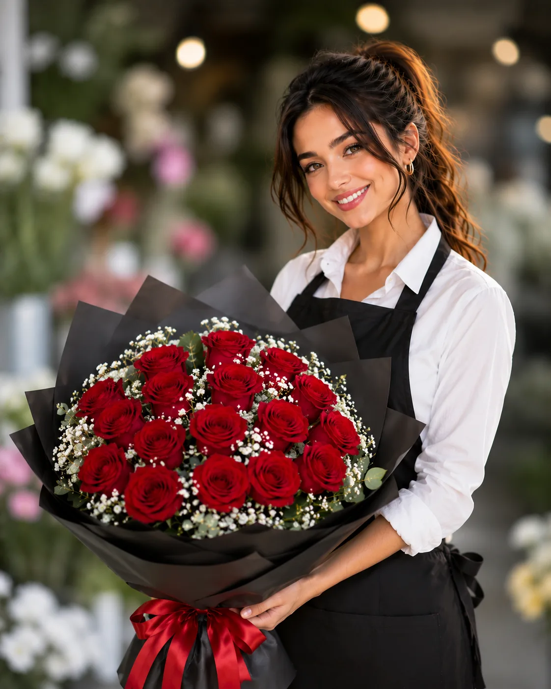21 Kırmızı Gül Buketi