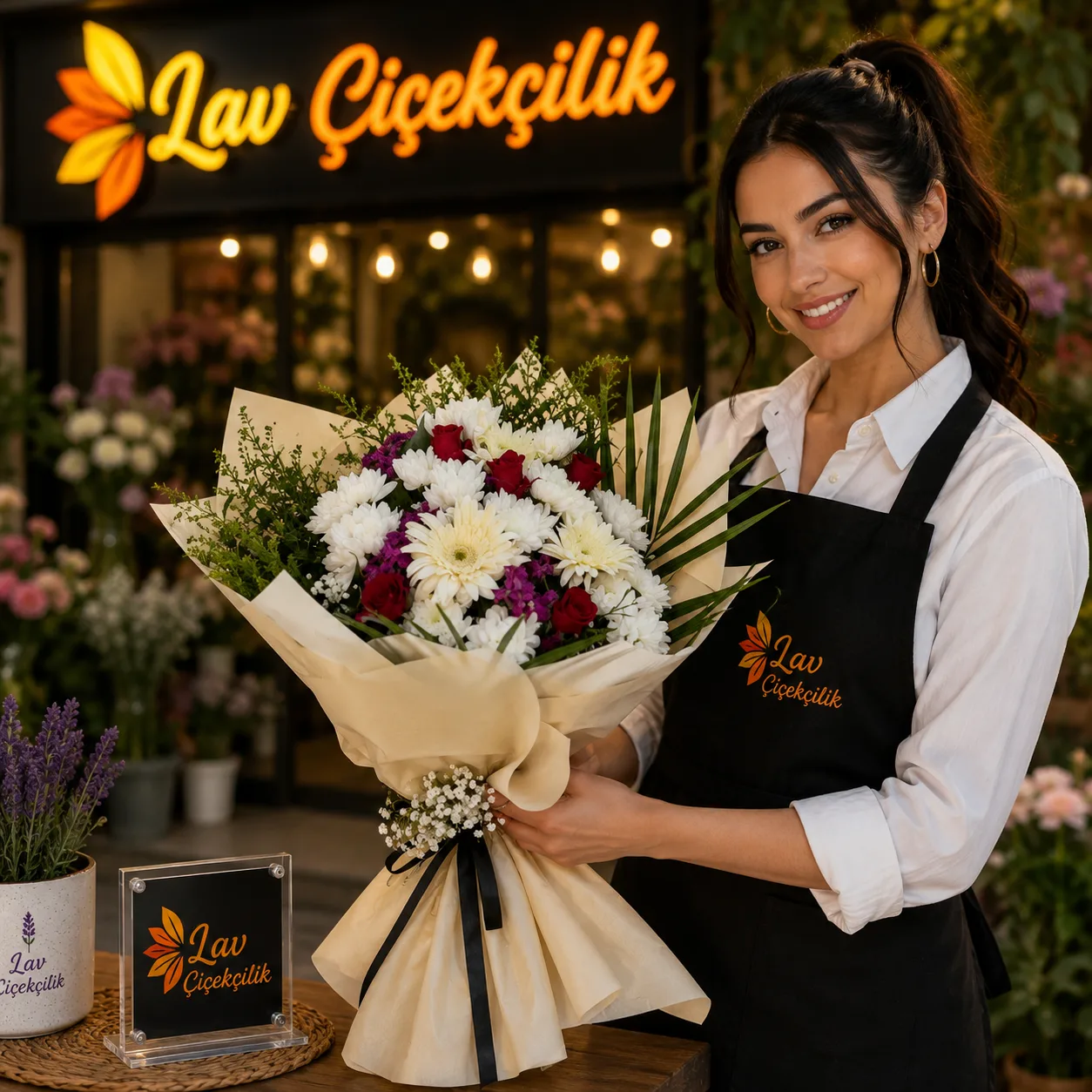 Karışık Mevsim Çiçekleri Buketi