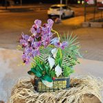 Seramik Vazolu Mor Orkide Yapay Aranjmanı