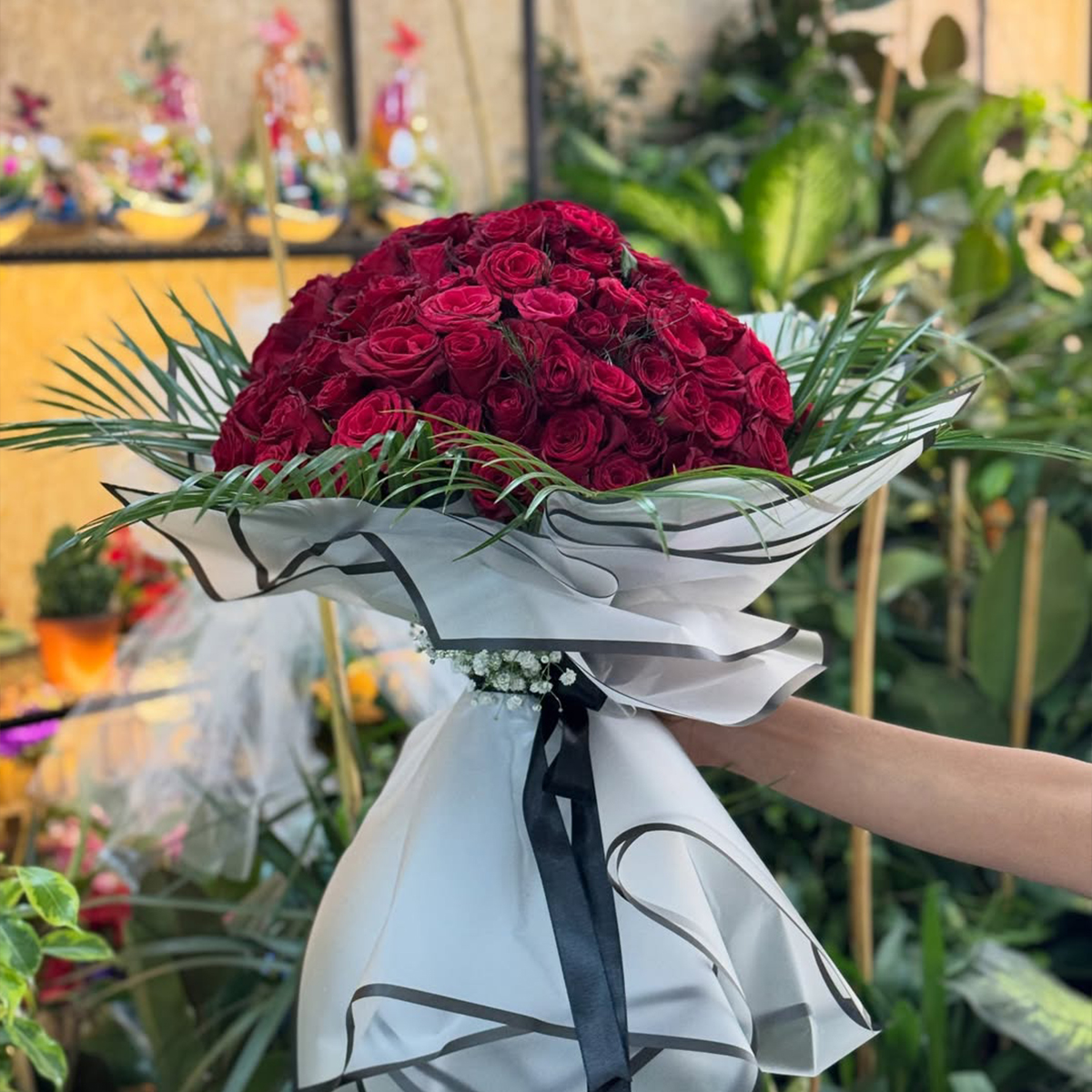 101 Adet Canlı Gül Buketi