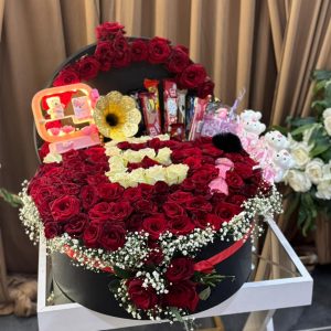 Özel Kutulu Premium Aranjman: Ayıcık, Çikolata ve 201 Adet Gül | Diyarbakır Çiçekçi