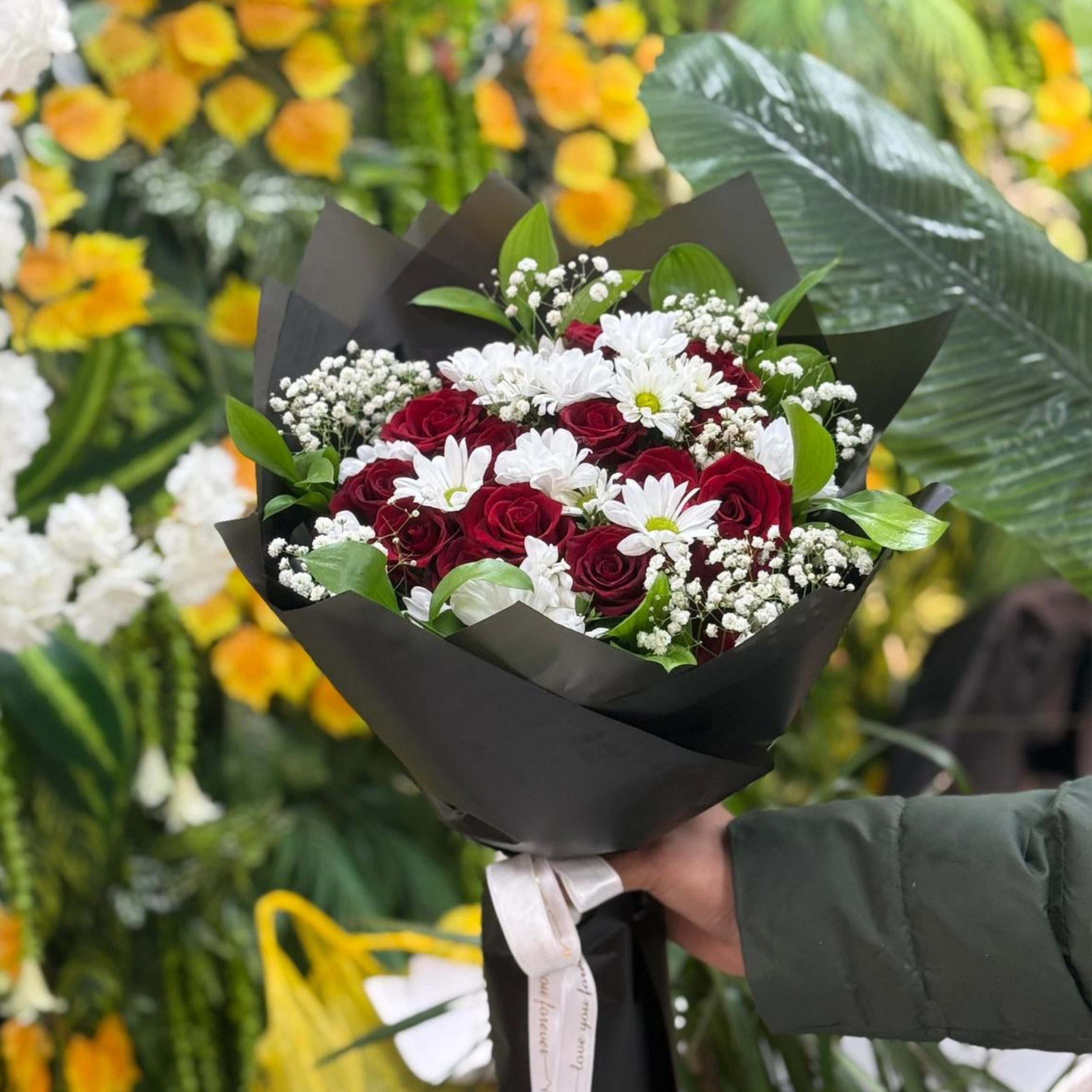 15 Gül ve Papatya Buketi | Diyarbakır Çiçekçi